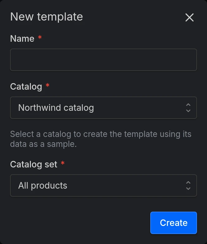 The New template form